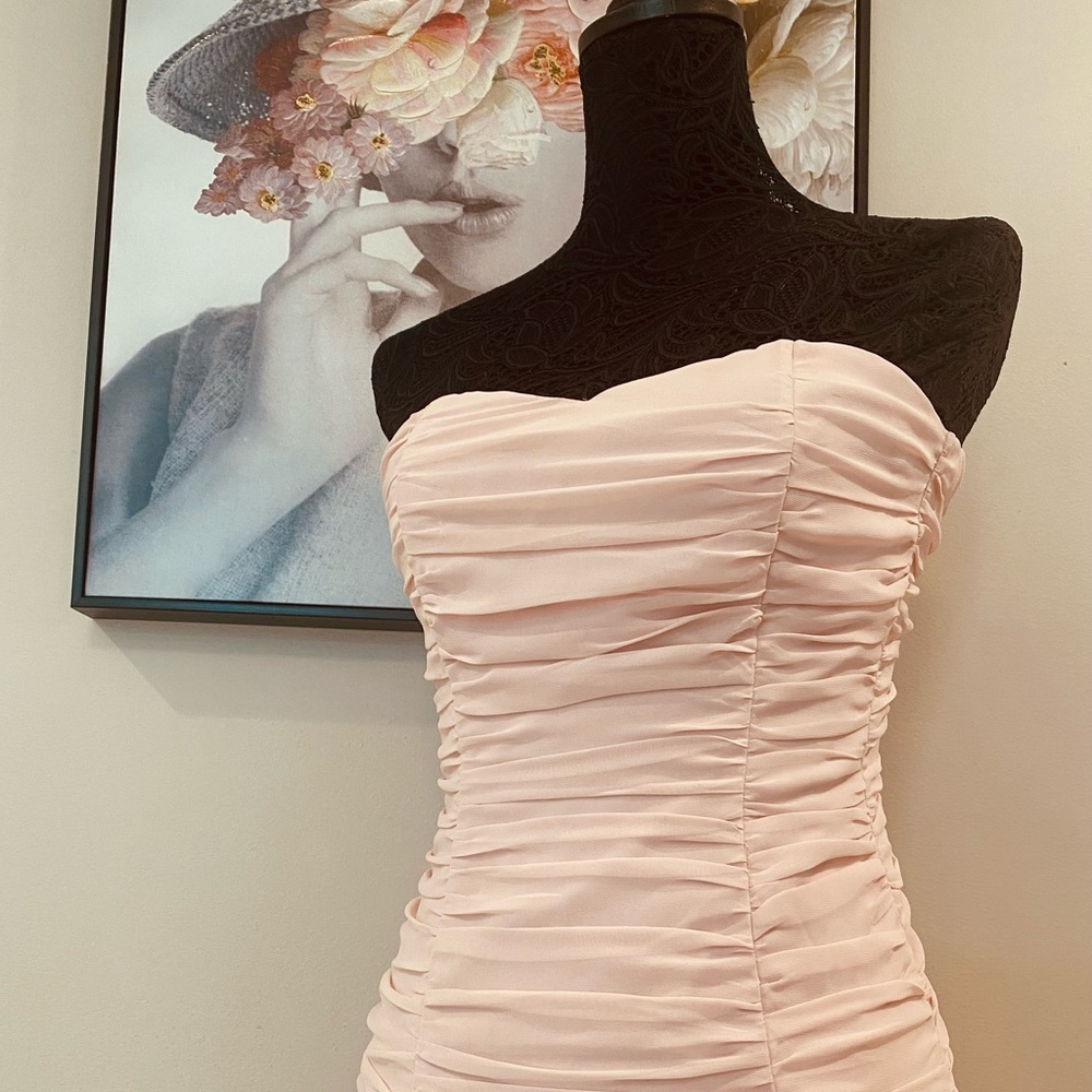 Strapless Ruched bodycon mini dress